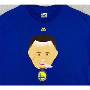 Steph Curry T-Shirt Adult Large Blue Nba Golden State Warrior Mens Majestic New